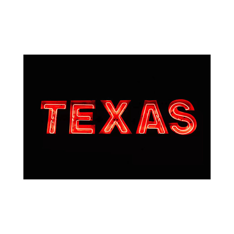 Texas Neon by Bethany Young - Print on Canvas, 66.04cm H x 101.6cm W x 1.91cm D, Wrapped Canvas