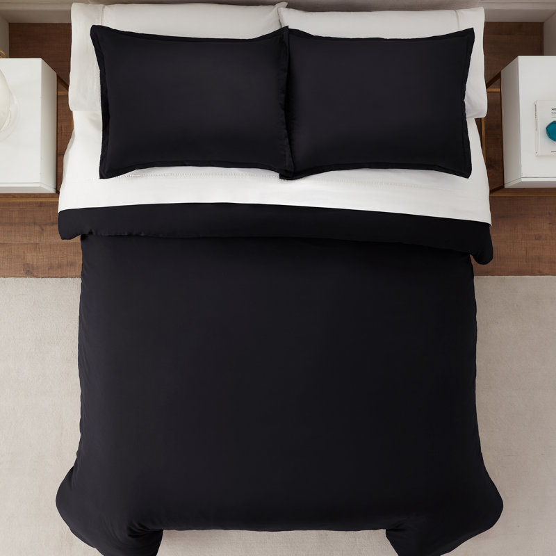Black Twin/Twin XL Hypoallergenic Duvet Cover Set