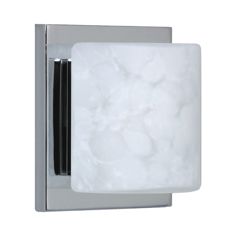 Applique murale 1 lumières Marquard, Carrera, Nickel satiné, Incandescente
