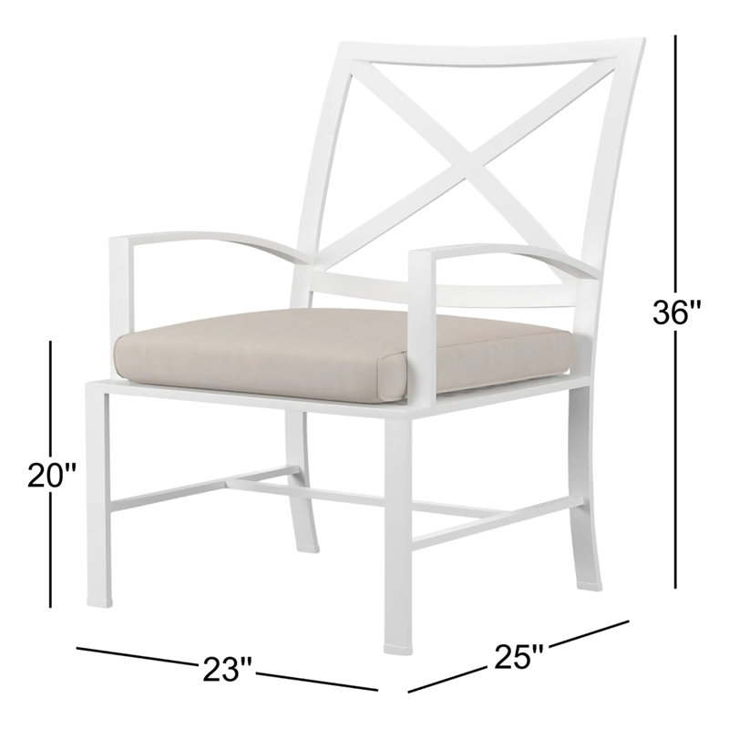 Bristol Outdoor Dining Armchair, Canvas Flax Sunbrella® Canvas