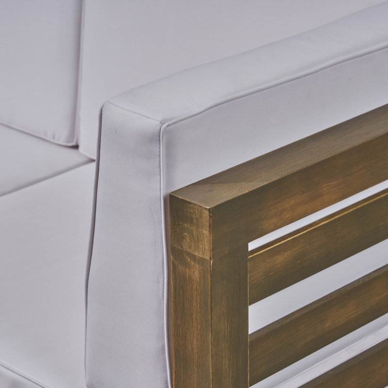 Fauteuil club gris et blanc en bois avec coussins de conception moderne et stable