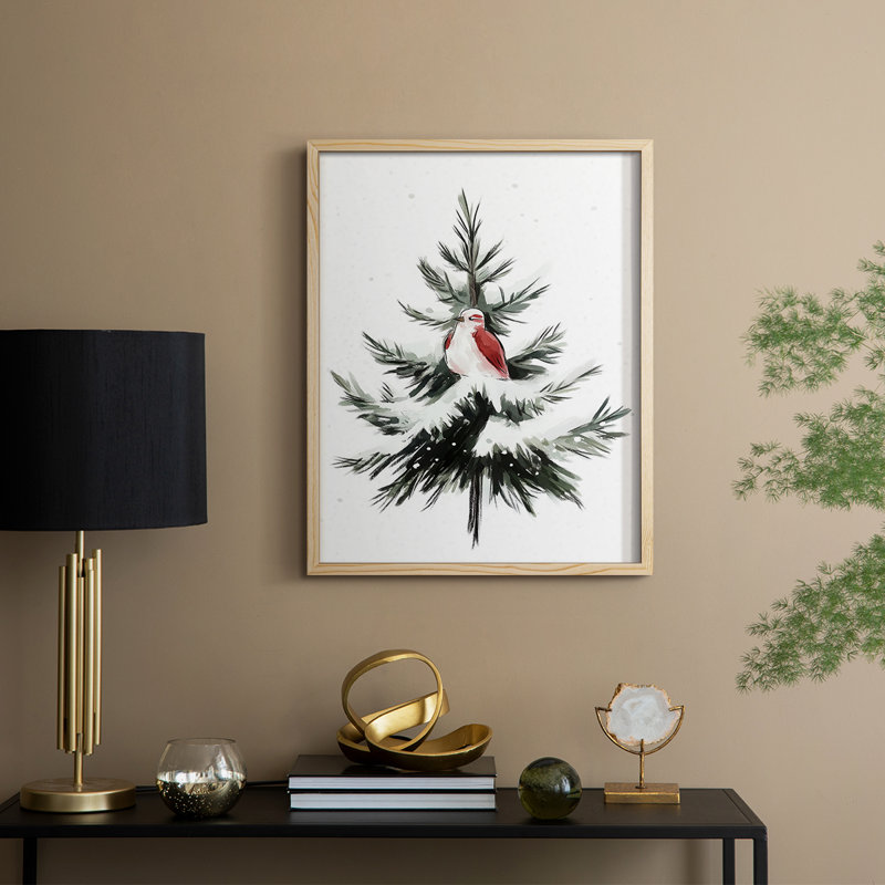 «Christmas Holiday Art CCLxxiv», reproduction encadrée - bois massif, H 11 po x l 9 po, Naturel