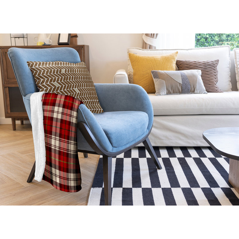 Jeté écossais hiver / Noël, Rouge foncé, L 30 po x L 39,75 po