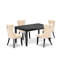 Ensemble de table de salle à manger moderne 5 pièces comprenant une table de cuisine rectangulaire et 4 chaises Parson en tissu de polyester, 36 x 60 pouces, acajou-2086293469-2086293444
