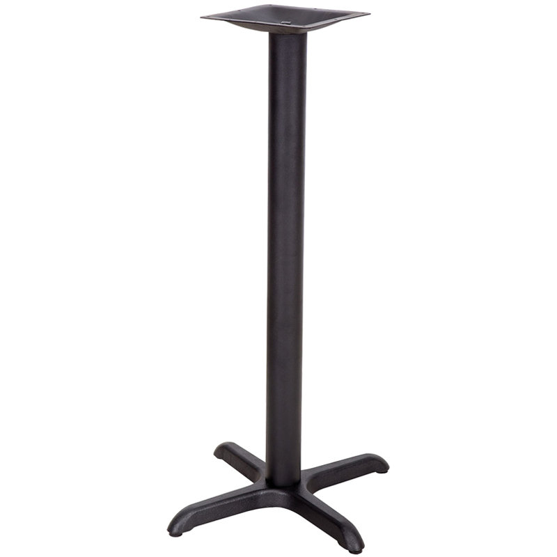 Black Cast Iron Bar Height Table Base with Cross Style Design