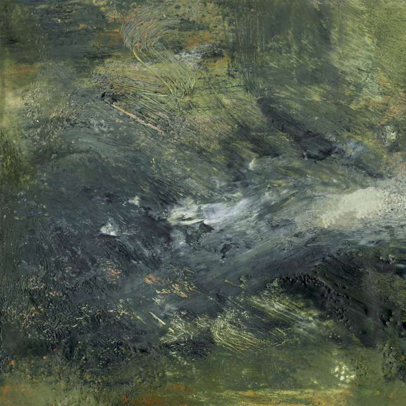 Encaustic Tile In Green IV by Sharon Gordon - Wrapped Canvas Painting, 76cm H x 76cm W x 3.8cm D