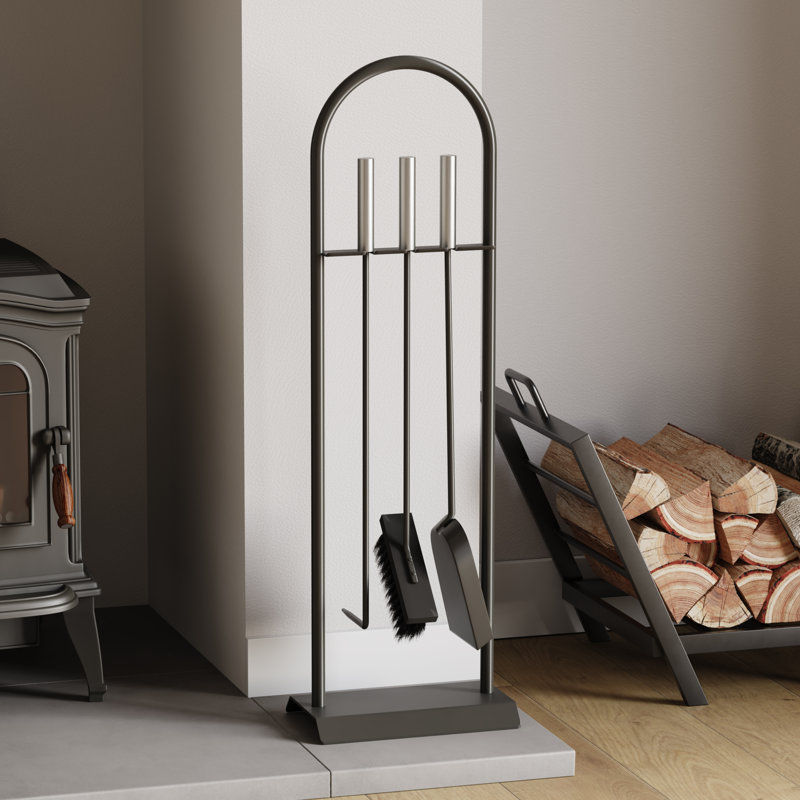 Vida Arc Steel Fireplace Tool Set