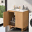 Ensemble de meuble-lavabo 30 po avec lavabo en résine, armoire en bois massif avec portes à fermeture en douceur, pieds en bois massif, rangement sous le comptoir, trou de robinet simple, style transitionnel pour petite salle de bain-1576985187