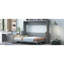 Lit double, couleur grise, bureau pliable par système hydraulique, adapté aux petits appartements, capacité de 600 lb-126195924-126195925
