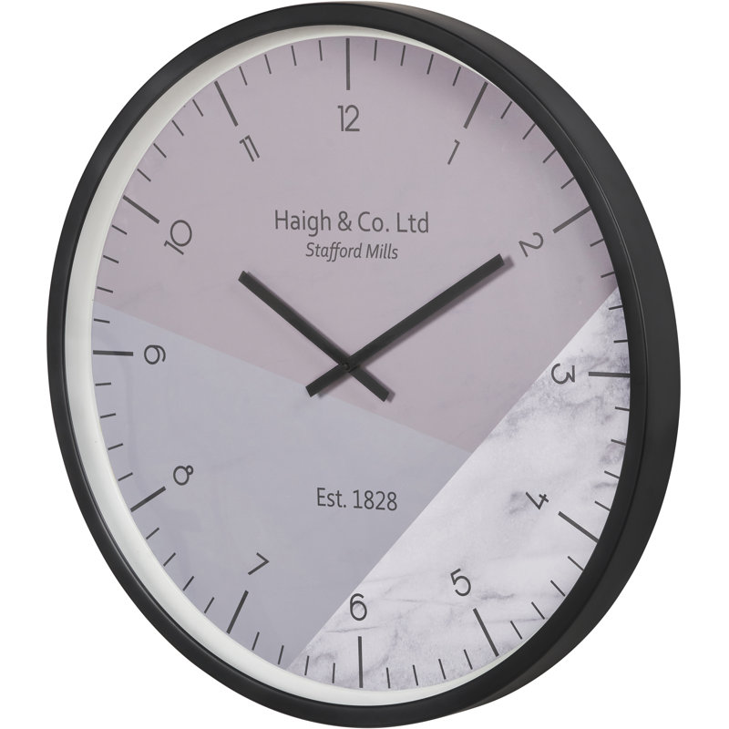 Metal Wall Clock, Black/White