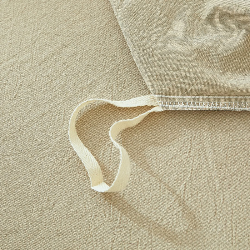 Ensemble de housse de couette 100% coton délavé LifeTown, Housse de couette grand + 2 taies d'oreiller, Kaki