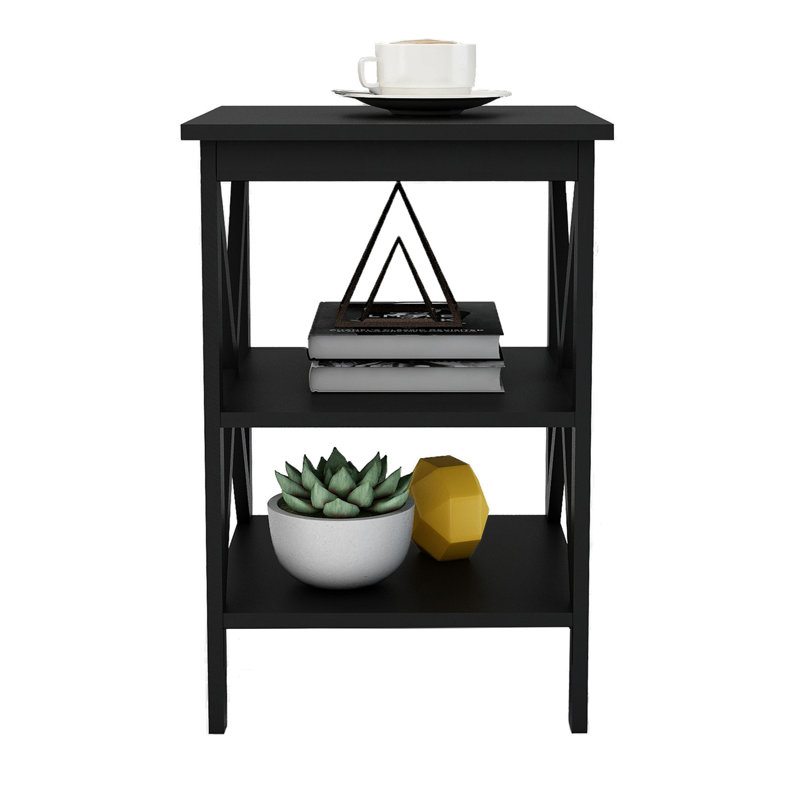 Small Side Table Black-Mdf Material Legs