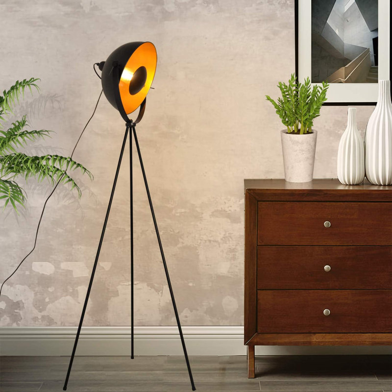 Lampe trépied industrielle réglable pour salon Michael