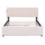 Grand lit plateforme tapissier avec lit gigogne simple TG - Beige pour une chambre classique et accueillante confortable-1153251831