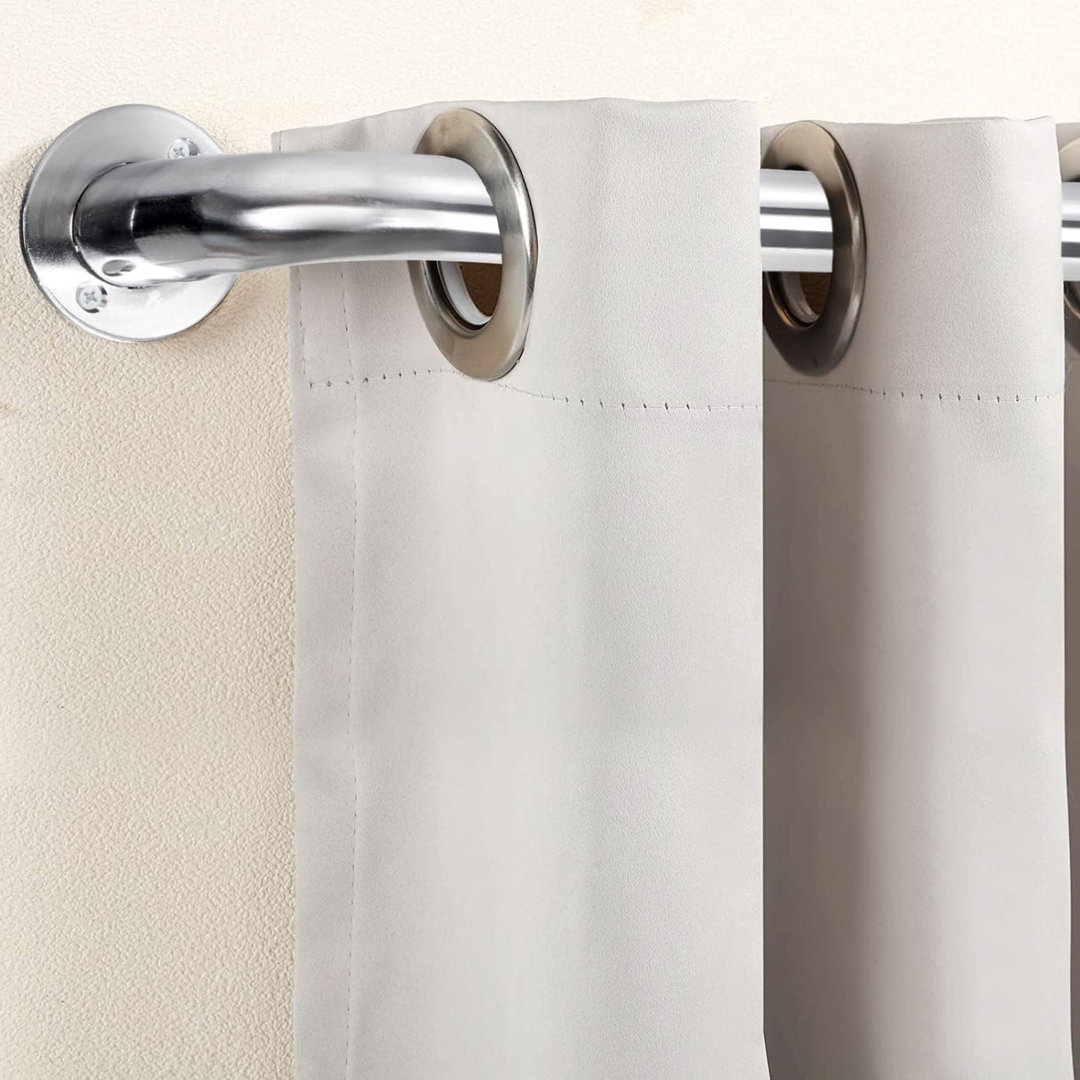 160cm Straight Tension Shower Curtain Rod & Hook Set