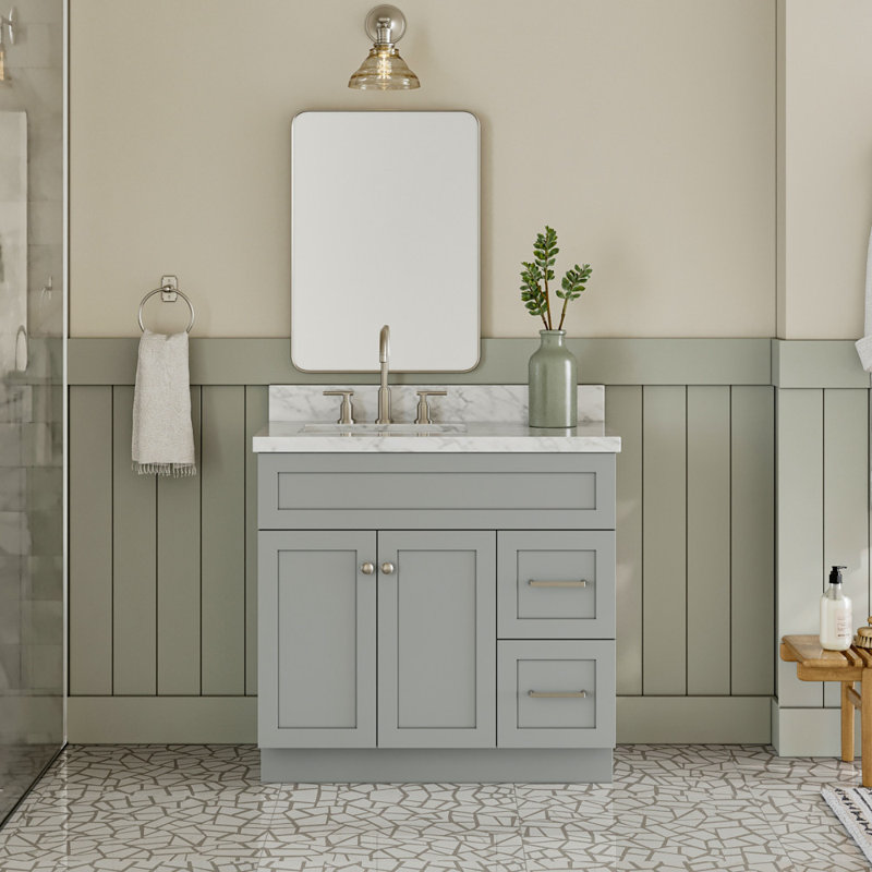 Base de meuble-lavabo simple 36 po Paulla, Gris