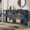 Console moderne 61,52 "avec 4 tiroirs et tablettes ouvertes
