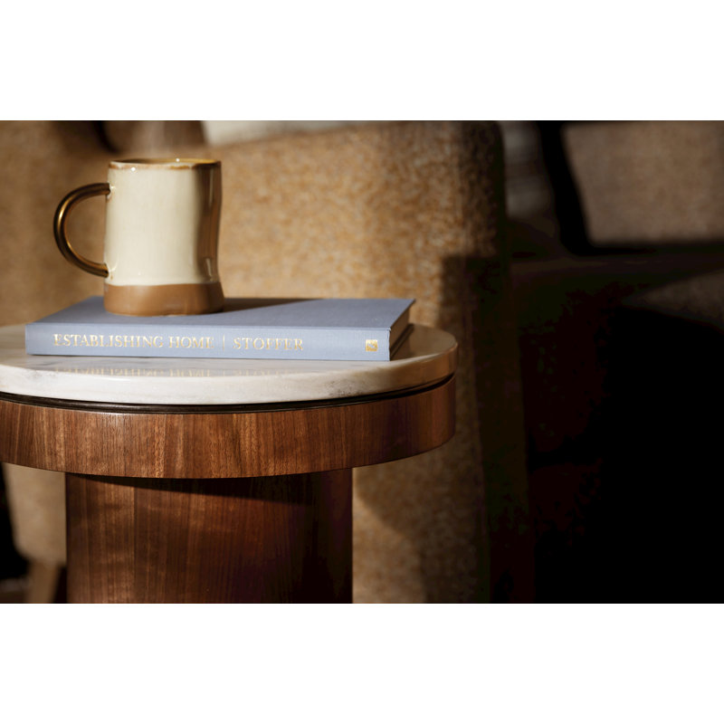 Vana Marble End Table, 18" H x 22" W x 22" D