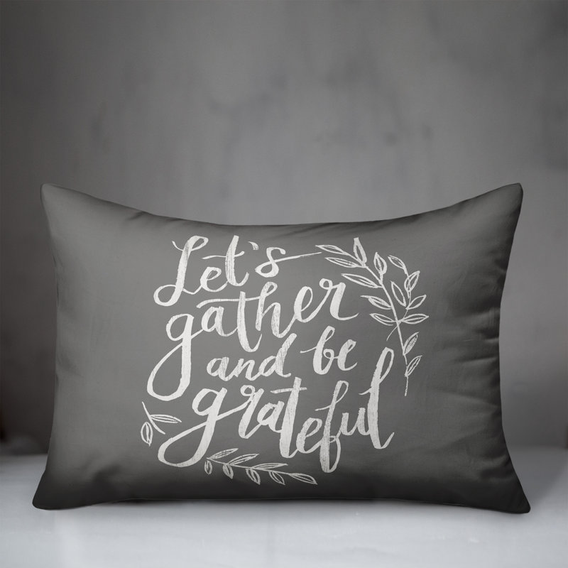 Outdoor Reversible Throw Pillow, H 18 po x l 25 po, Gris