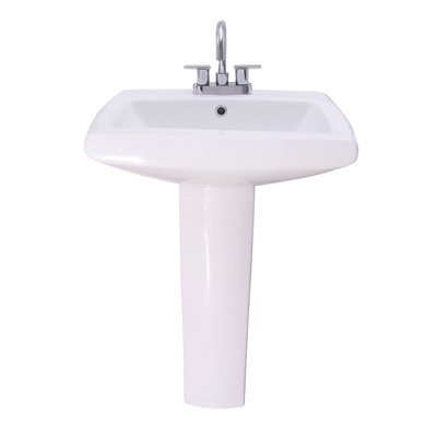 Barclay 18.5'' White Vitreous China Rectangular Bathroom Sink with Overflow