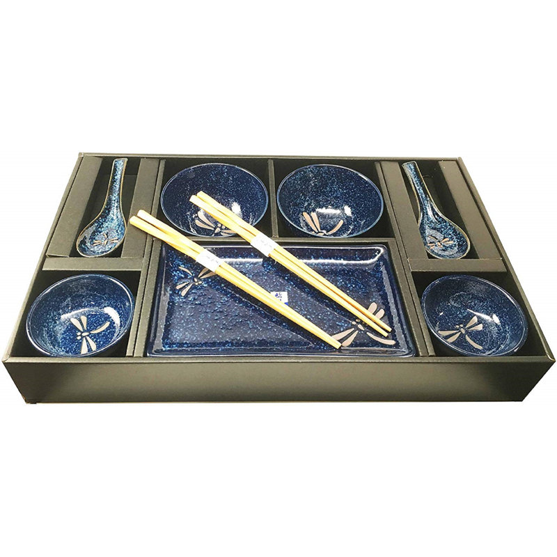 Service de vaisselle 10 pièces Eito Japanese Mino Ware Tombo Dragonfly