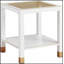 Table d'appoint carrée avec tablette, style bohème, plateau en verre trempé, structure en métal, 2 niveaux, parfaite pour le salon et la chambre à coucher-129948515