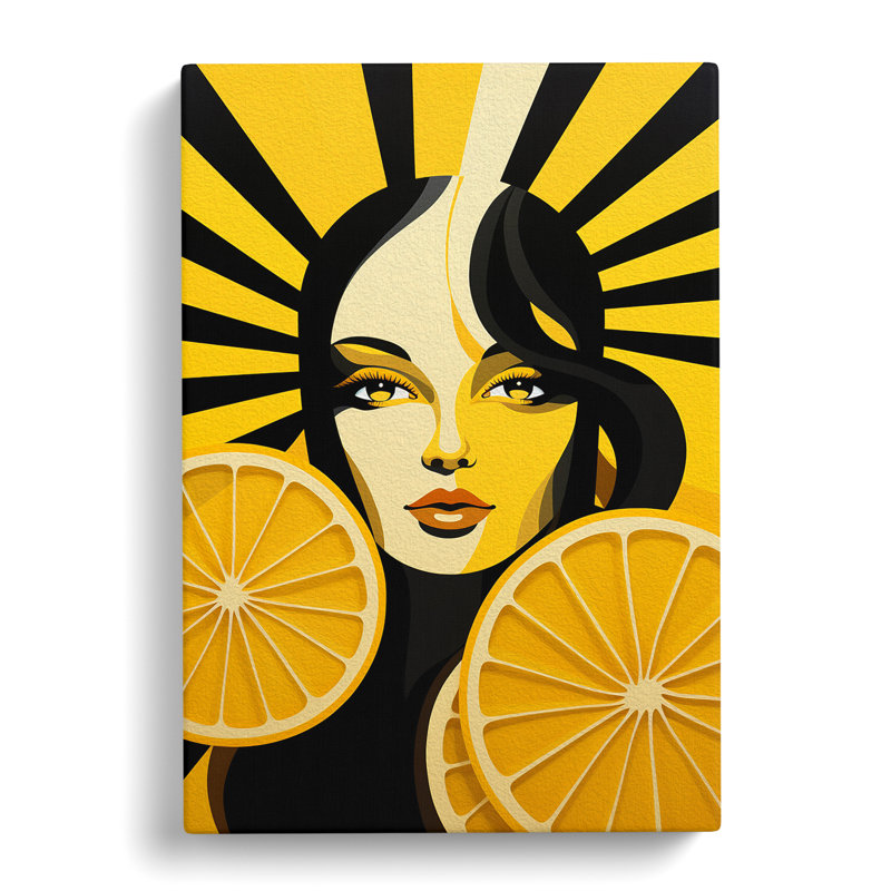 Sliced Lemon Deco - Wrapped Canvas, 76cm H x 50cm W x 3cm D