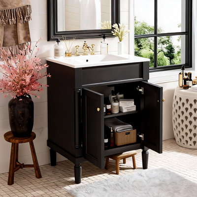 Meuble-lavabo 24 po avec lavabo simple en céramique