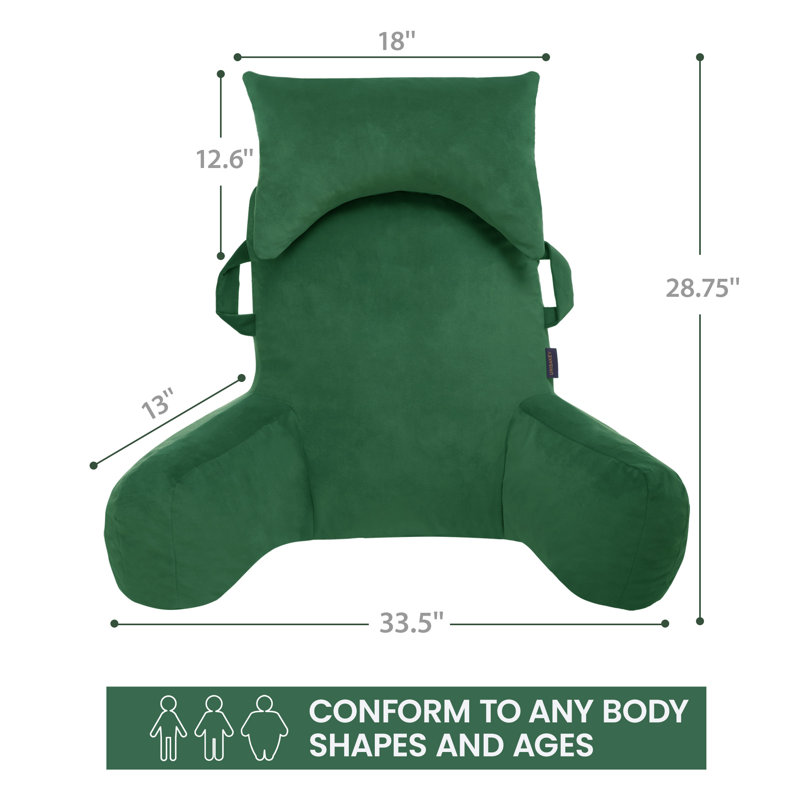 Comfy - Coussin à haut dossier avec appui-tête et poches, Vert