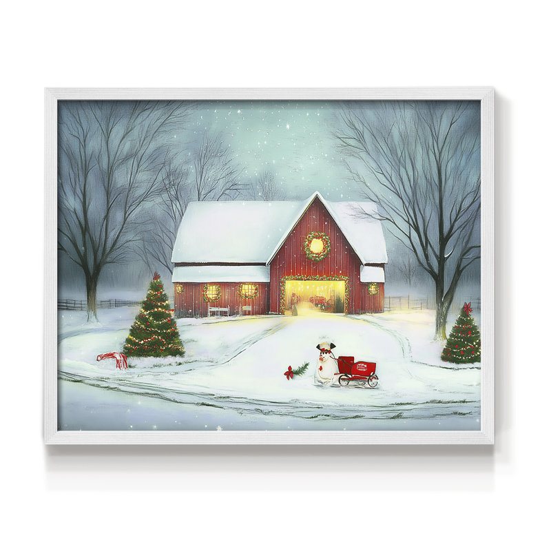 Chirstmas Art-LX - Reproduction encadrée - Restickable, H 11 po x l 14 po, Blanc