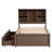 Modern Twin Size Bed Frame With Built-In USB Port On Bookcase Headboard And 2 Drawers For Walnut Color-1496557535