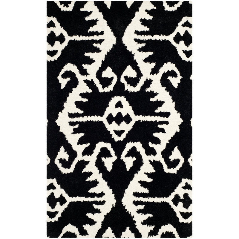 Kouerga bHand Tufted Wool Geometric Rug, Rectangle 3' x 5'
