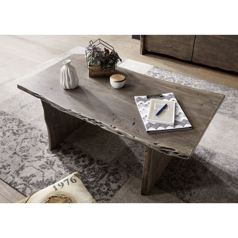 Pure Acacia Solid Wood Frame Coffee Table, Grey, H45 x L60 x W120cm