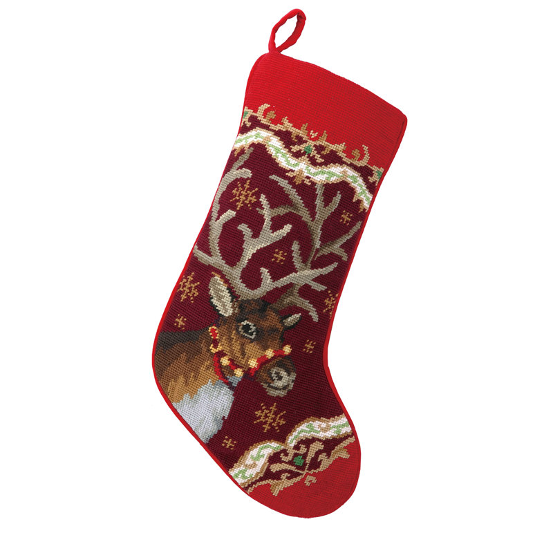Chaussette de noël chaussette noël cerf