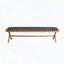 Banc en bois d'acacia avec armature en corde et structure en X
