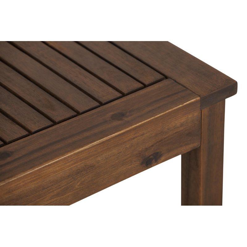 Square Acacia Solid Wood Outdoor Side Table , 20 " W 20 " D, Dark Brown