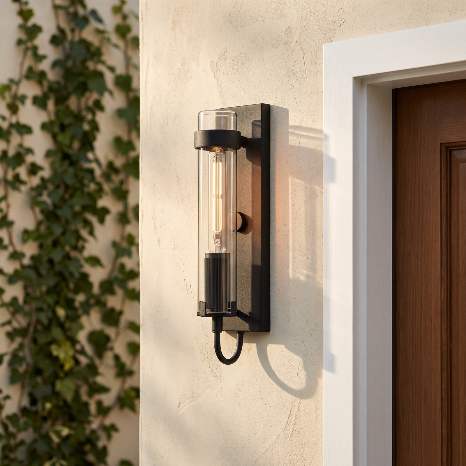 Cala Outdoor Wall Lantern, Black