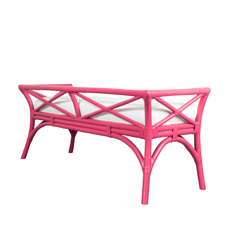 Wicker Bench, Hot Pink