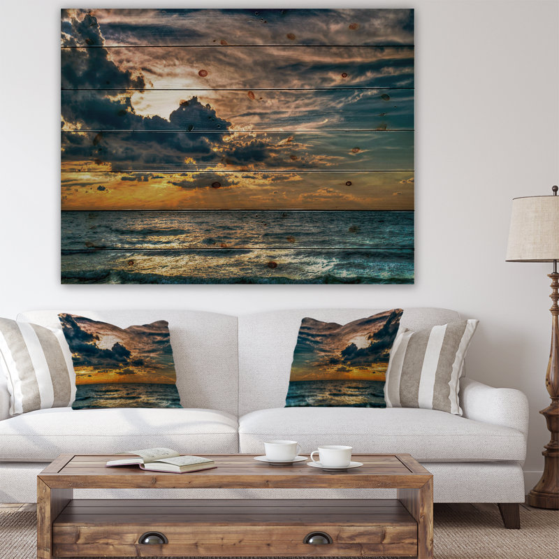 «Risa Sun Break over Blue Ocean», photographie, H 36 po x l 46 po x P 1,5 po, Bois