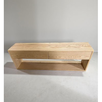Repose-pieds minimaliste avec rangement en bois massif de chêne et mortaise Tenon