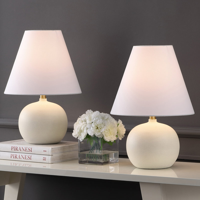 Lampe de table à DEL 18,25 po Asher, Crème mat