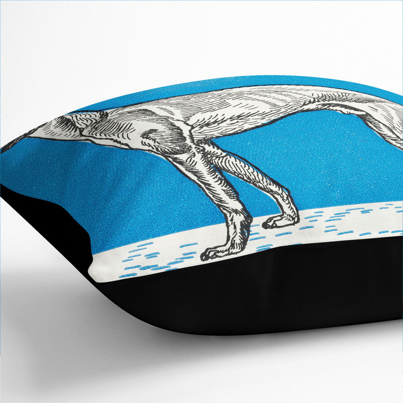 Greyhound Vol.1 Square Throw Cushion, Black, 55cm H x 55cm W x 20cm D