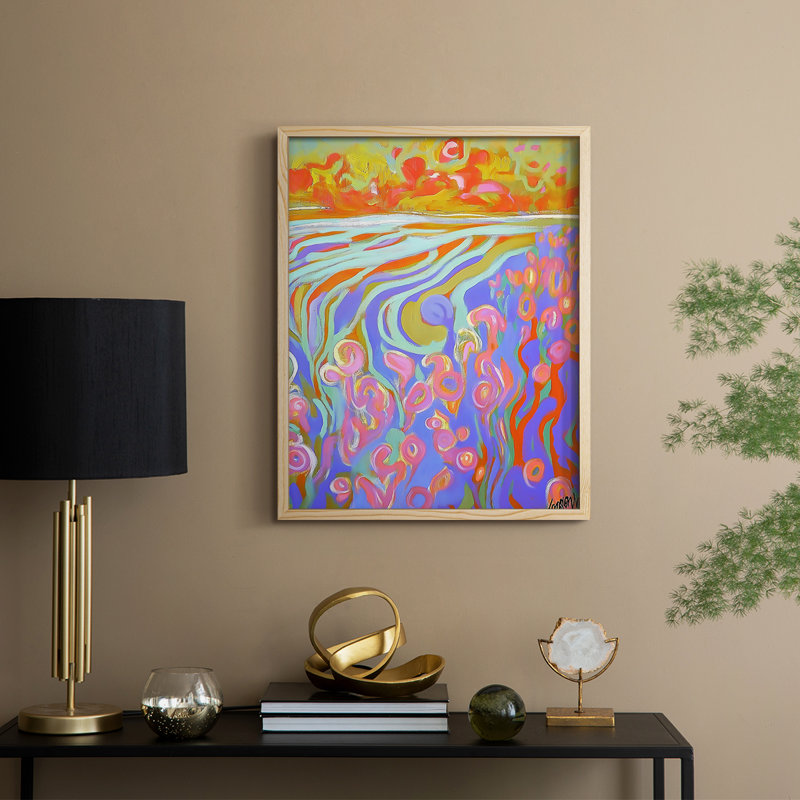 Reproduction encadrée FLORAL Series DLxxv - bois massif, H 11 po x l 9 po