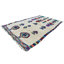Tapis blanc cassé / vert / bleu One-of-a-Kind 4 pi 7 po x 7 pi 5 po années 1980