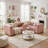 Bouclé 4-Piece Modular L-Shaped Sectional Sofa with Deep Seating