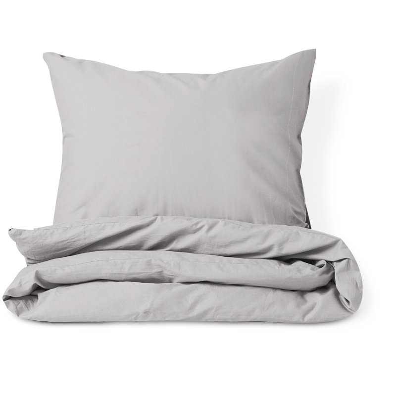 Cotton Blend 3 pieces Duvet Cover Set, King Duvet Cover + 2 Shams, Grey