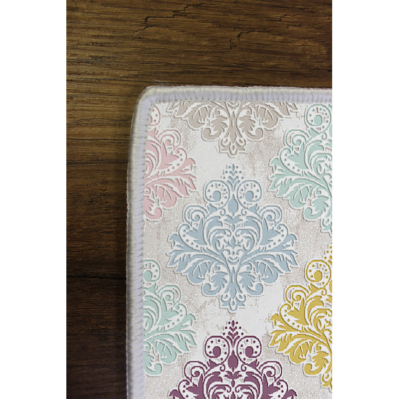 Eco-Friendly Cream Area Rug, 23.6 x 39.4 inches | 100% Polyester, 650 g/m², 0.16 in Pile Height | Antibacterial, Machine Washable, Non-Slip PVC Dot Underside | Perfect for Home Decor & Comfort