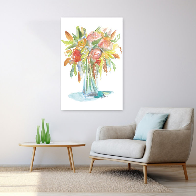 «Spring Memories», art contemporain abstrait de fleurs printanières, H 48 po x l 32 po