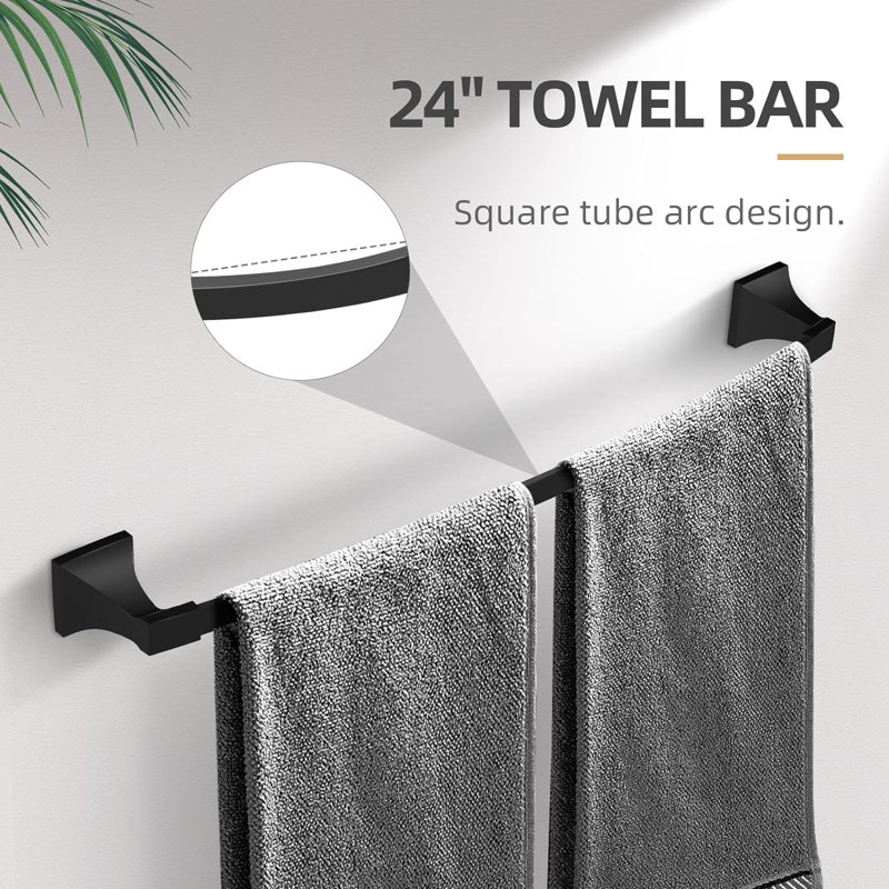Ensemble de quincaillerie de salle de bain 4 pièces, Noir mat