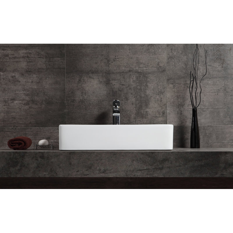 Lavabo de salle de bain rectangulaire en céramique pour bateau Norcross